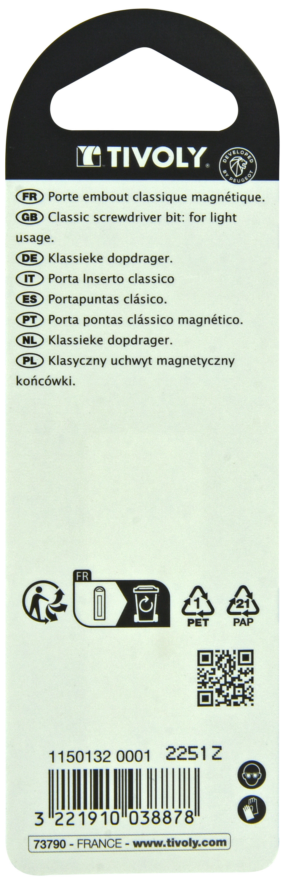 Porte-embout magnétique L60mm TIVOLY - 11501320001