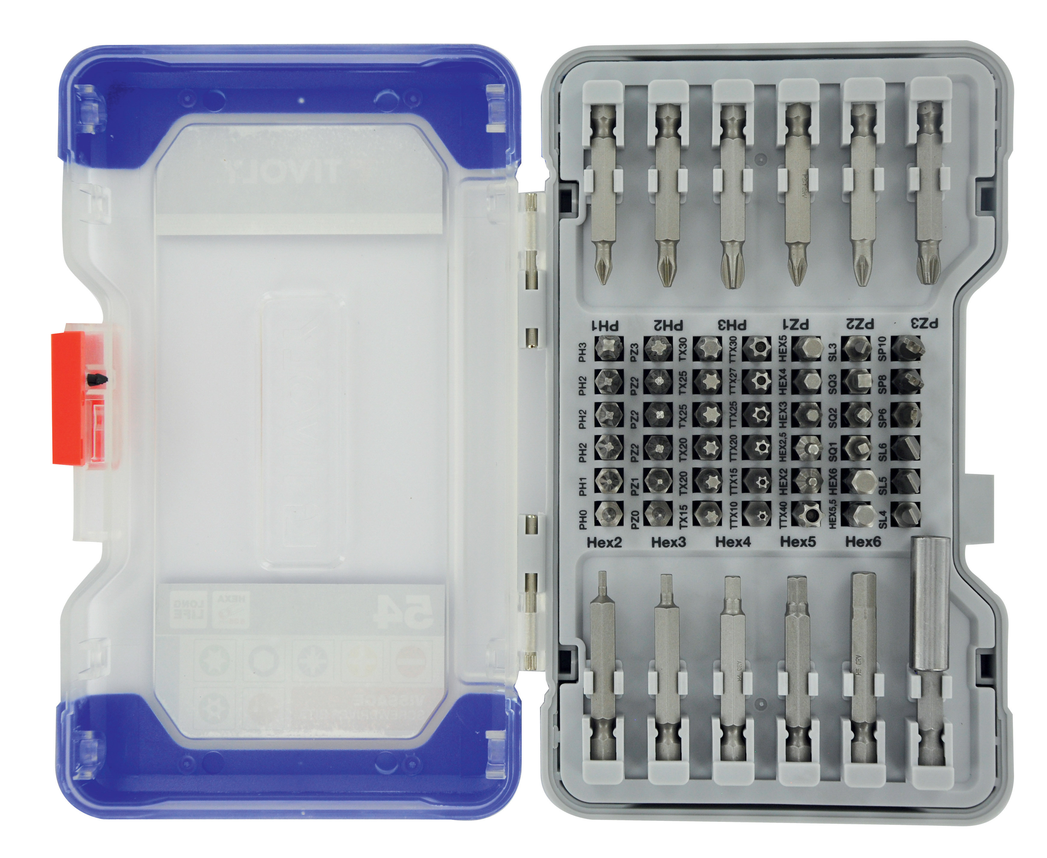 54 pièces -53 embouts L 25- 50mm + 1 porte-embout magnétique TIVOLY - 11501570040