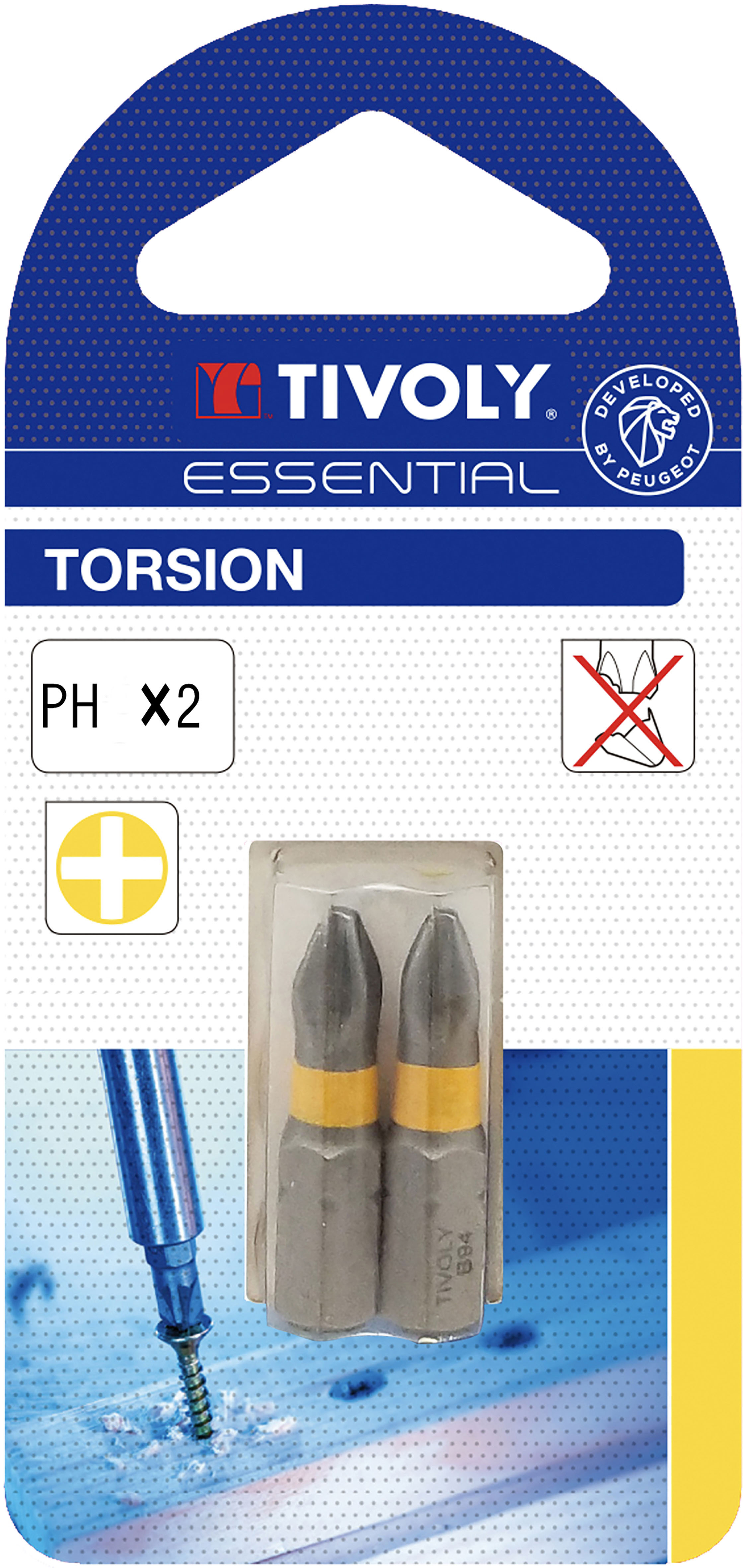 Embout de vissage -Torsion -Pour vis Phillips (Blister) N°: N1 / L: 25 TIVOLY - 11520320100