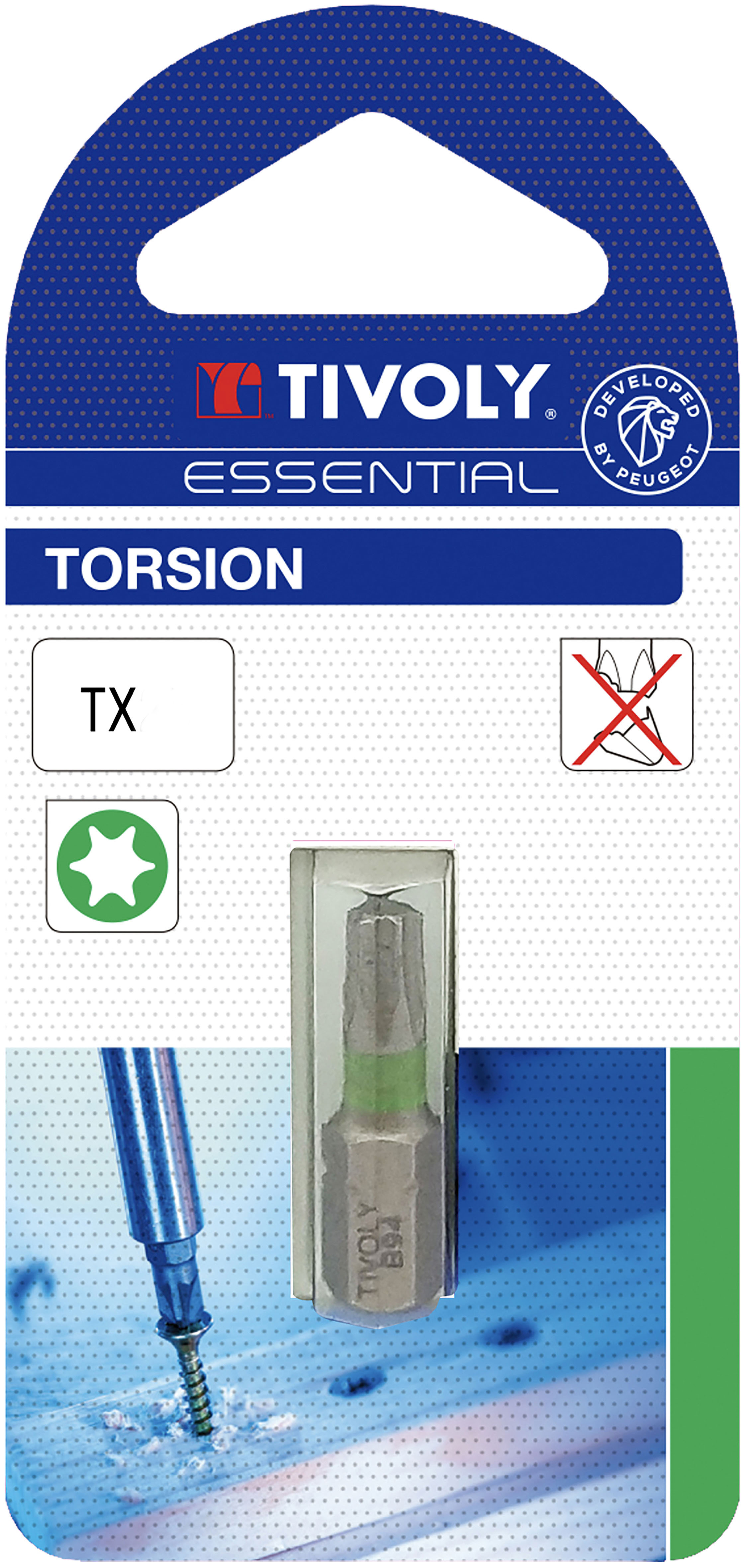 Embout de vissage -Torsion -Pour vis Torx (Blister) N°: N15 / L: 25 TIVOLY - 11520521500