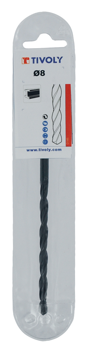 Foret métaux laminé HSS - STEAM -DIN340 -h8 -Série longue -Queue cylindrique Ø: 4 L: 119 TIVOLY - 50200340400