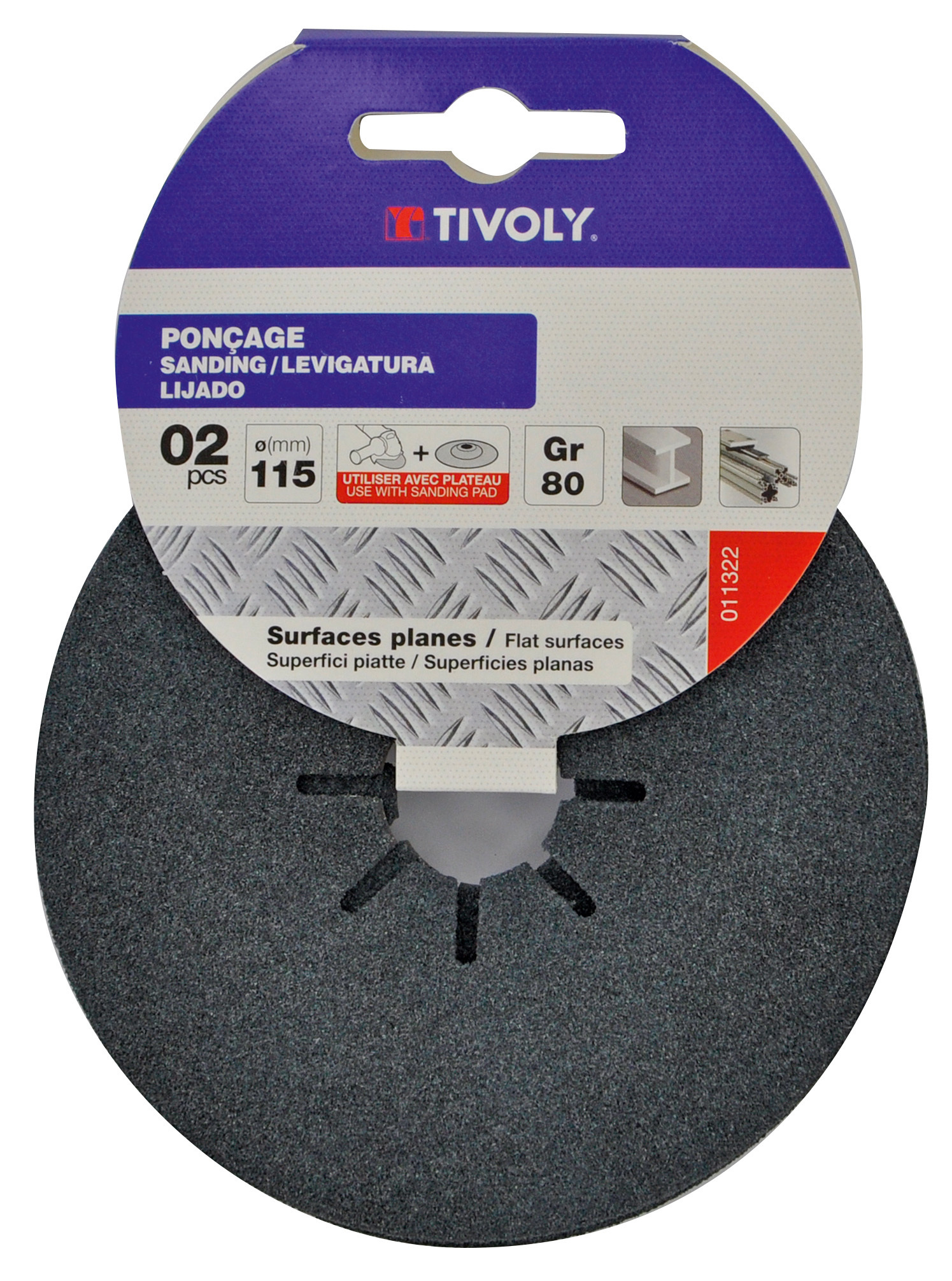 Disque FIBRE ZIRCONIUM (Cartonnette brochable) / Dim Ø180 / Gr : 24 TIVOLY - XT10112011330