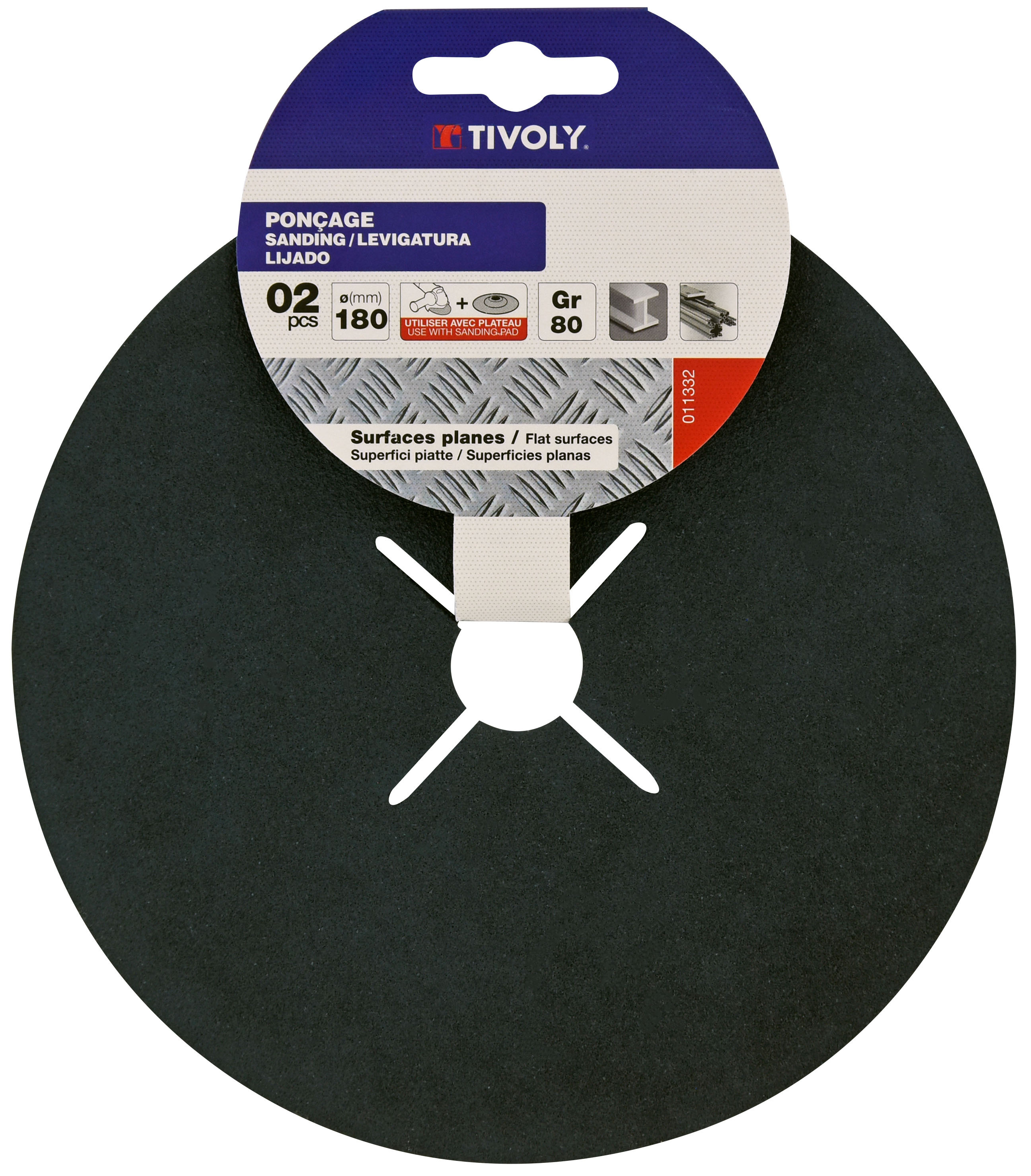 Disque FIBRE ZIRCONIUM (Cartonnette brochable) / Dim Ø180 / Gr : 50 TIVOLY - XT10112011331