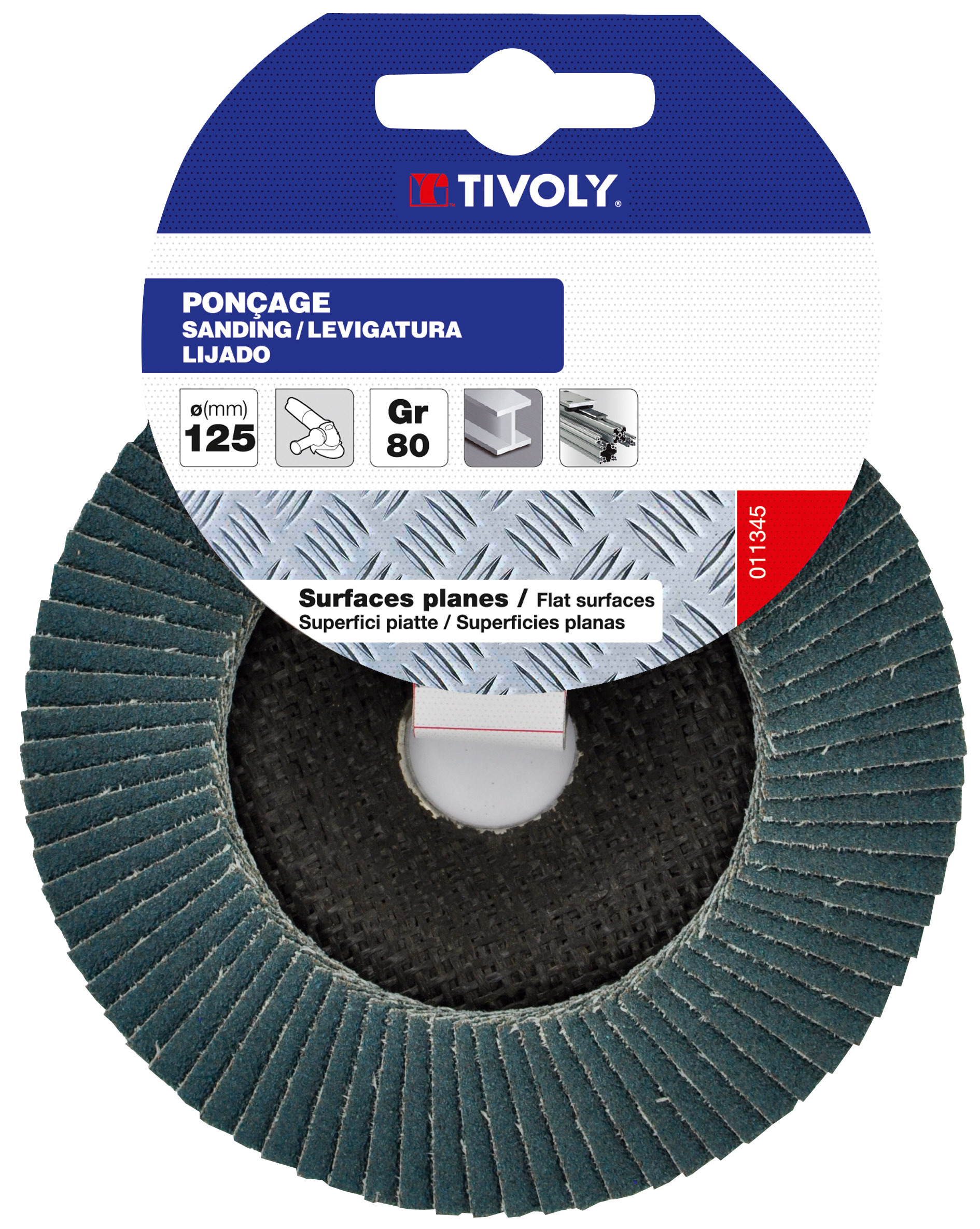 Disque LAMELLES ZIRCONIUM (Cartonnette brochable) / Dim Ø125 / Gr : 80 TIVOLY - XT10112011345