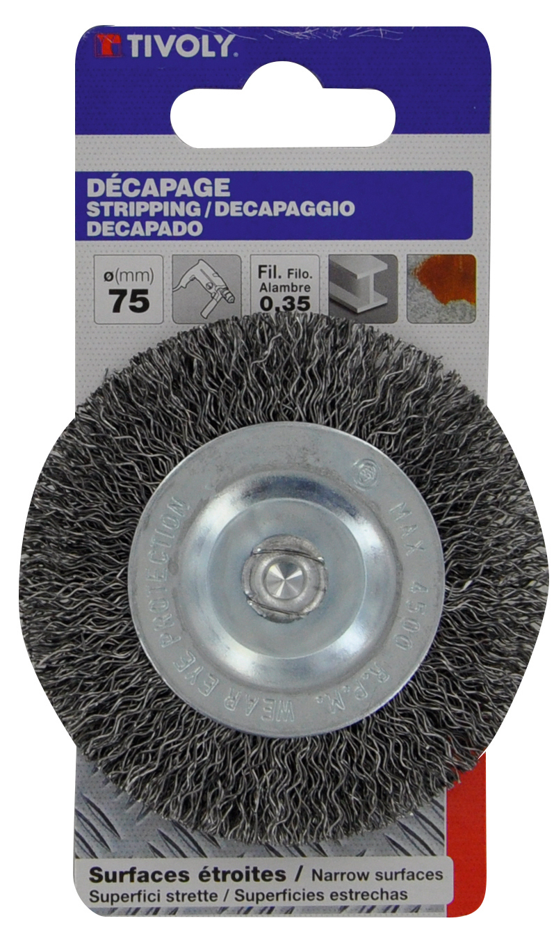 Brosse CIRCULAIRE -Fil acier ondulé -Décapage du métal / Ø: 50 / 0.35 TIVOLY - XT20252006052