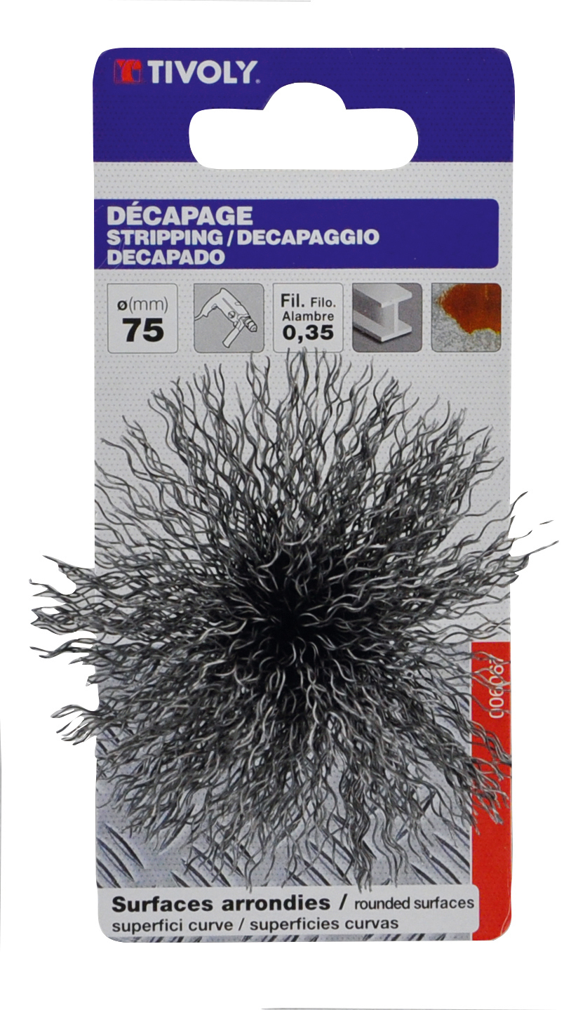 Brosse EVENTAIL -Fil acier ondulé -Décapage du métal / Ø: 75 / 0.35 TIVOLY - XT20252006067