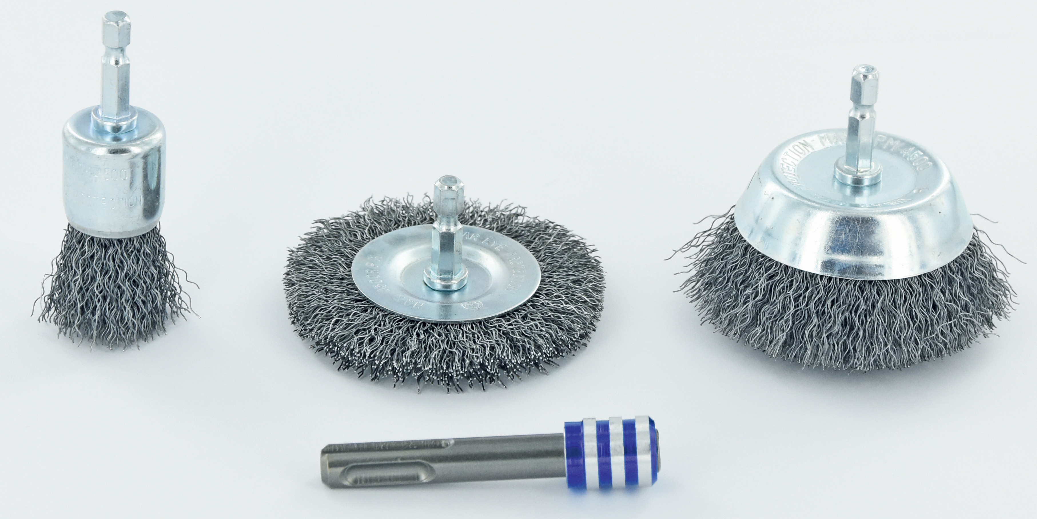 4 pièces : 3 brosses pour métal + 1 adaptateur SDS+ TIVOLY - XT20252580201