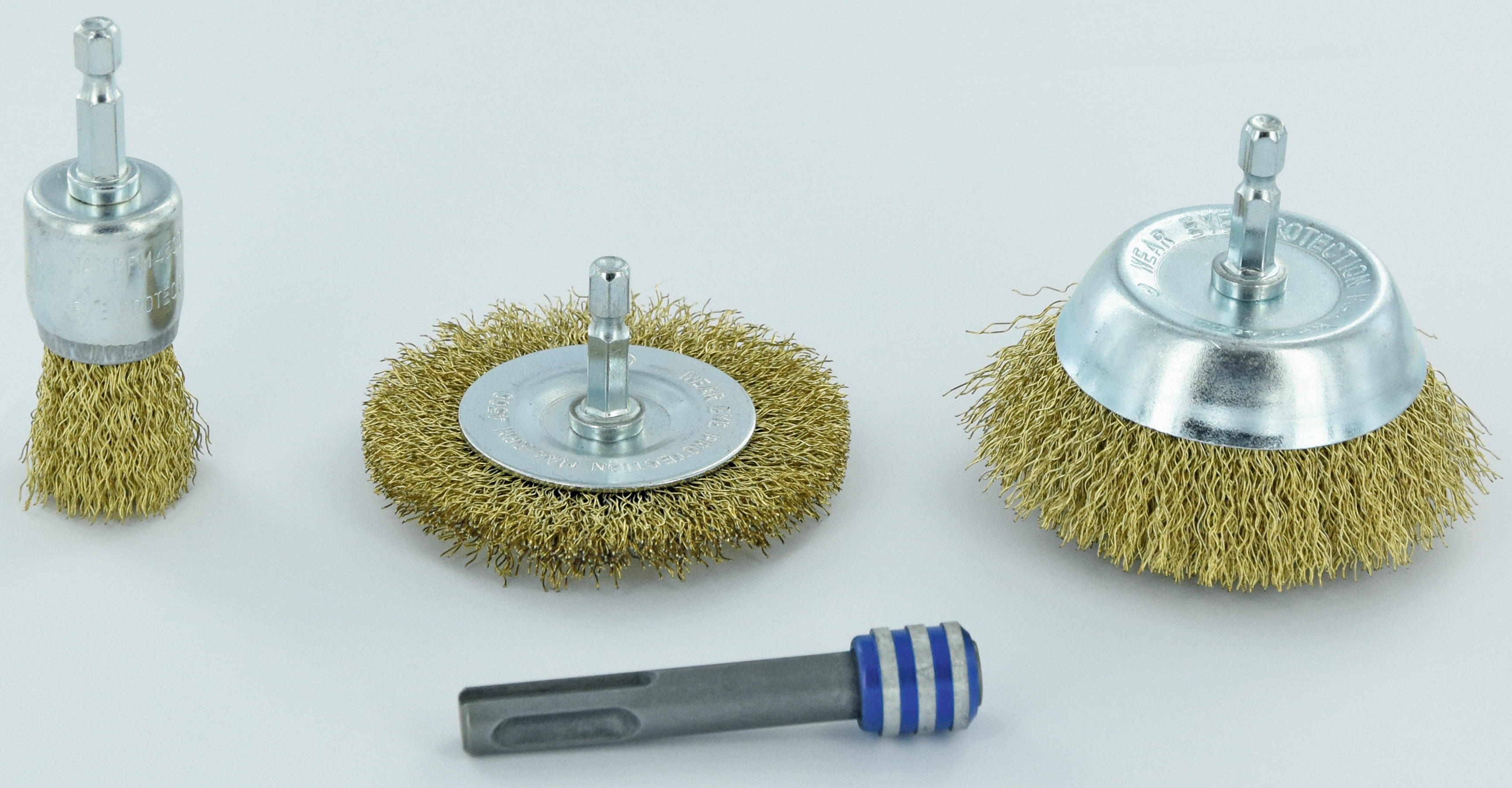 4 pièces : 3 brosses pour bois + 1 adaptateur SDS+ TIVOLY - XT20252580202