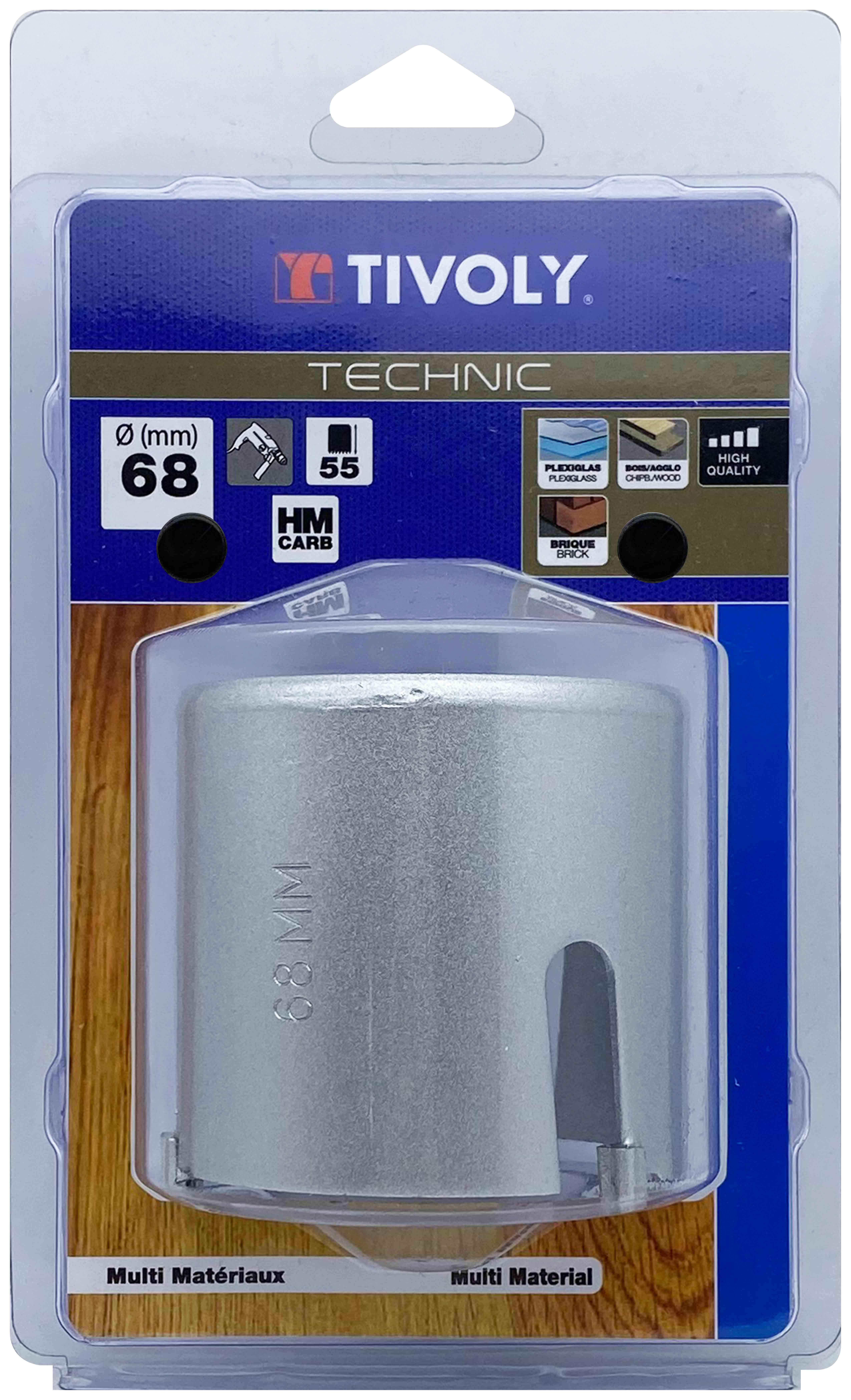 Scie cloche multi-matériaux à dents carbure HM (Blister Box) / H: 55 Ø: 50 TIVOLY - XT505220013