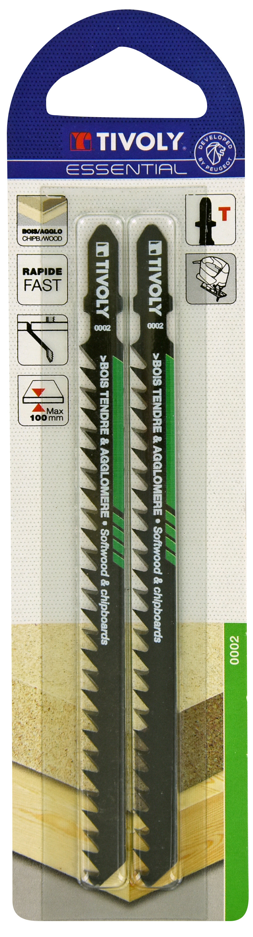 Lame de scie sauteuse -Pour bois tendre et aggloméré -Attache T / L: 132 / H: 110 / Droite TIVOLY - XT505520002