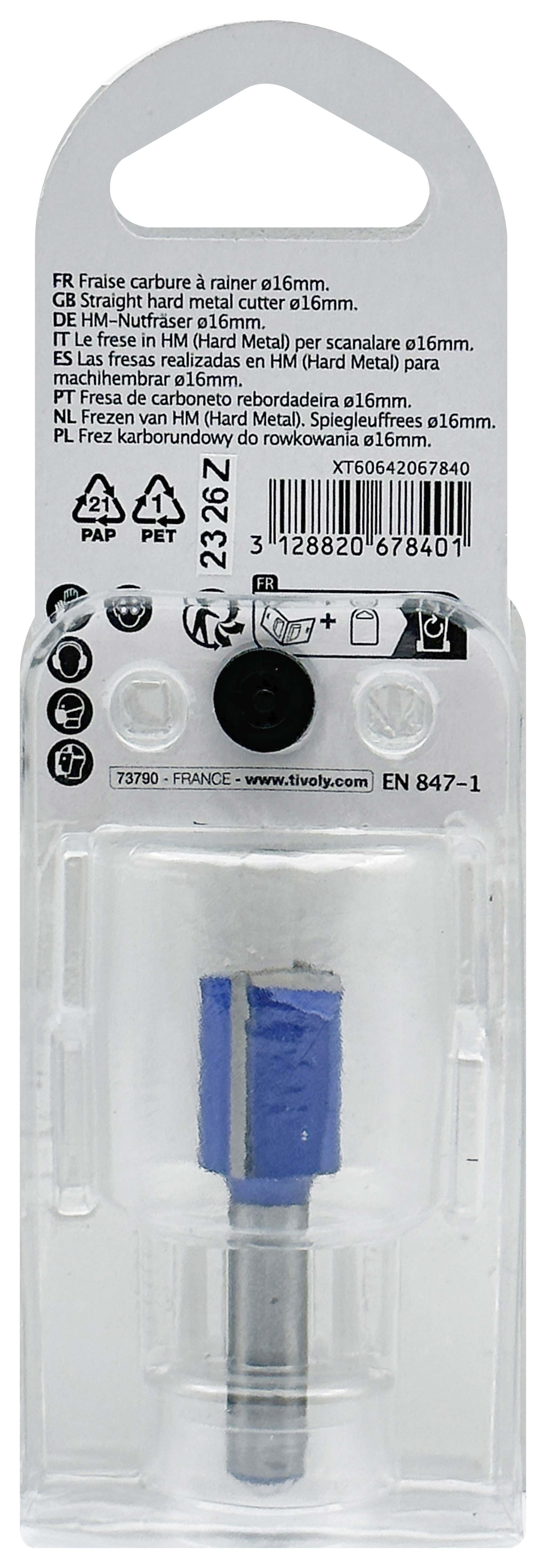 Fraise à rainurer (Blister Box) / 16 TIVOLY - XT60642067840