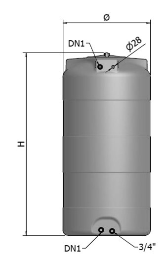 CUVE STOCKAGE VERTICALE GRISE EN PE 10000L PRE EQUIPEE - RENSON - 818310