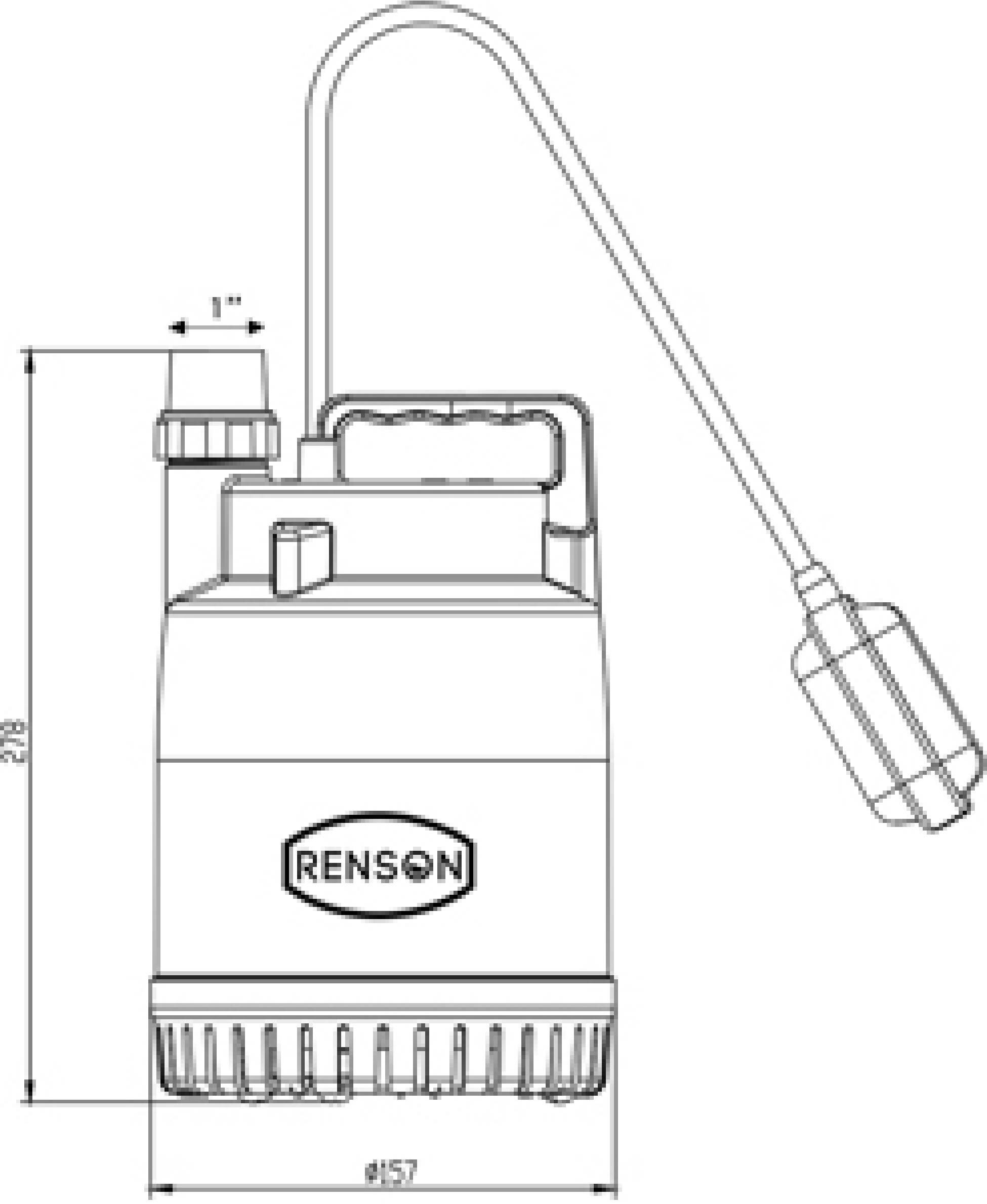 POMPE DE RELEVAGE 230V 0,25KW PLASTIQUE EAUX CLAIRES RENSON - 980000
