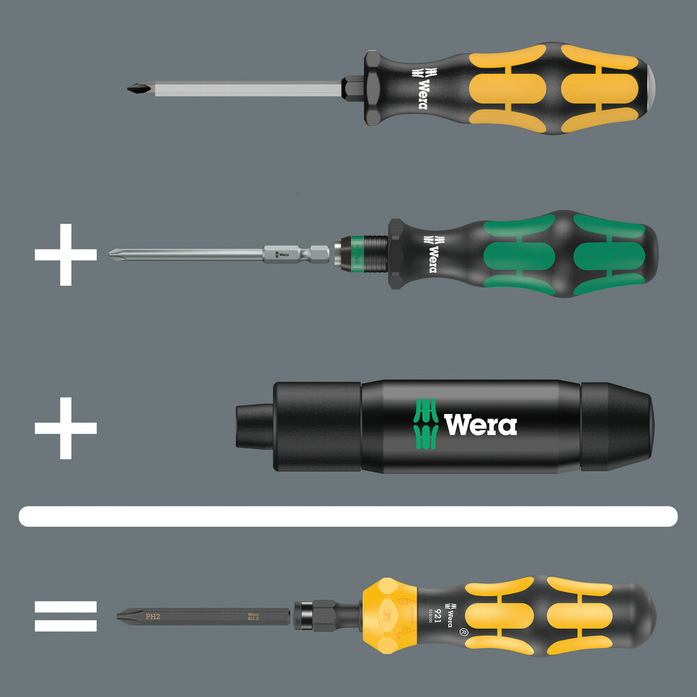 Étui pliant avec embouts de 70 mm de long Kraftform Kompakt 900 Imperial Set 1 Wera - 05018111001