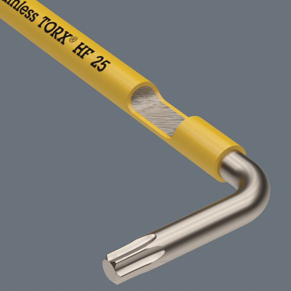 Clés mâles coudées avec fonction de retenue, version longue, acier inoxydable 3967 SXL HF TORX 25 WERA - 05022685001