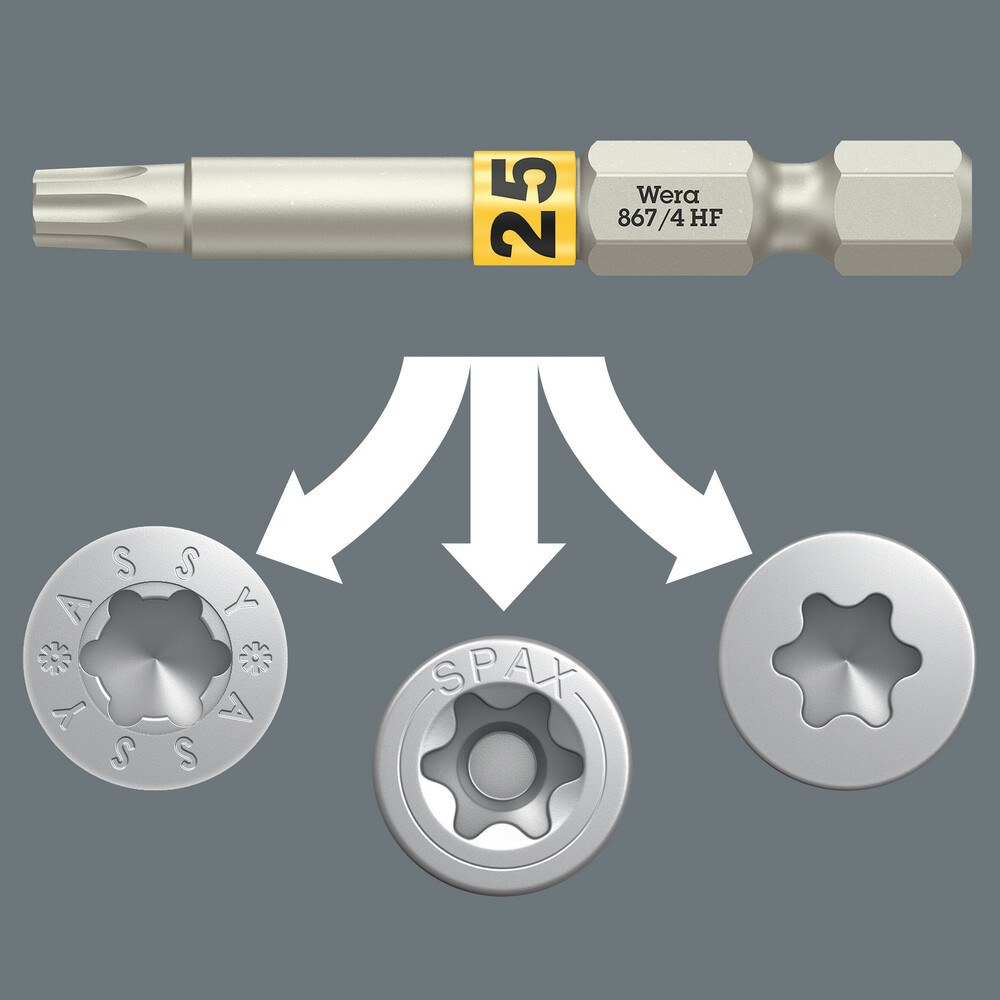 Jeu d'embouts Bit-Check 6 Wood TORX HF 1 Wera - 05056470001
