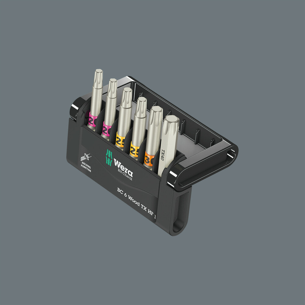 Jeu d'embouts Bit-Check 6 Wood TORX HF 1 SB Wera - 05073639001