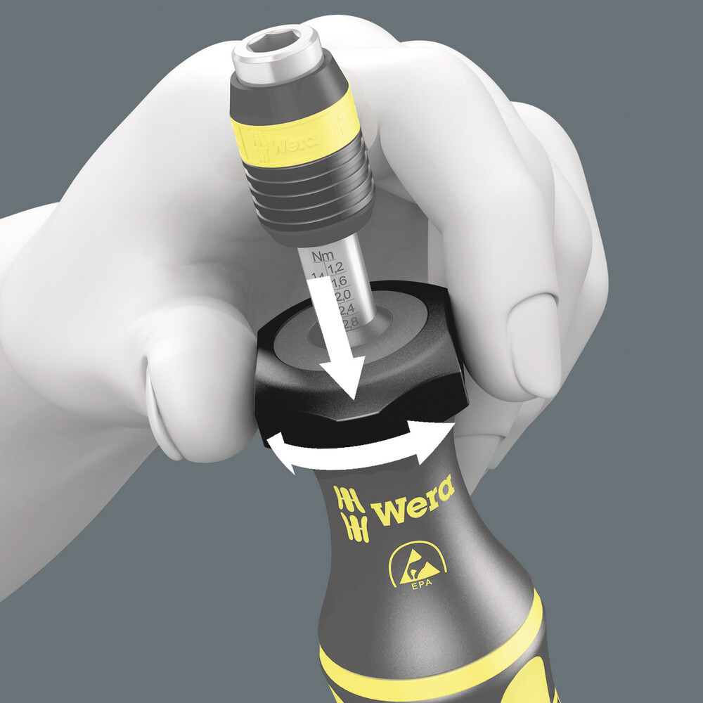 Tournevis dynamométrique réglable (2,5-29,0 in.lbs.) avec mandrin à serrage rapide Rapidaptor 7446 ESD 11,0 - 29,0 in.lbs. WERA - 05074734001