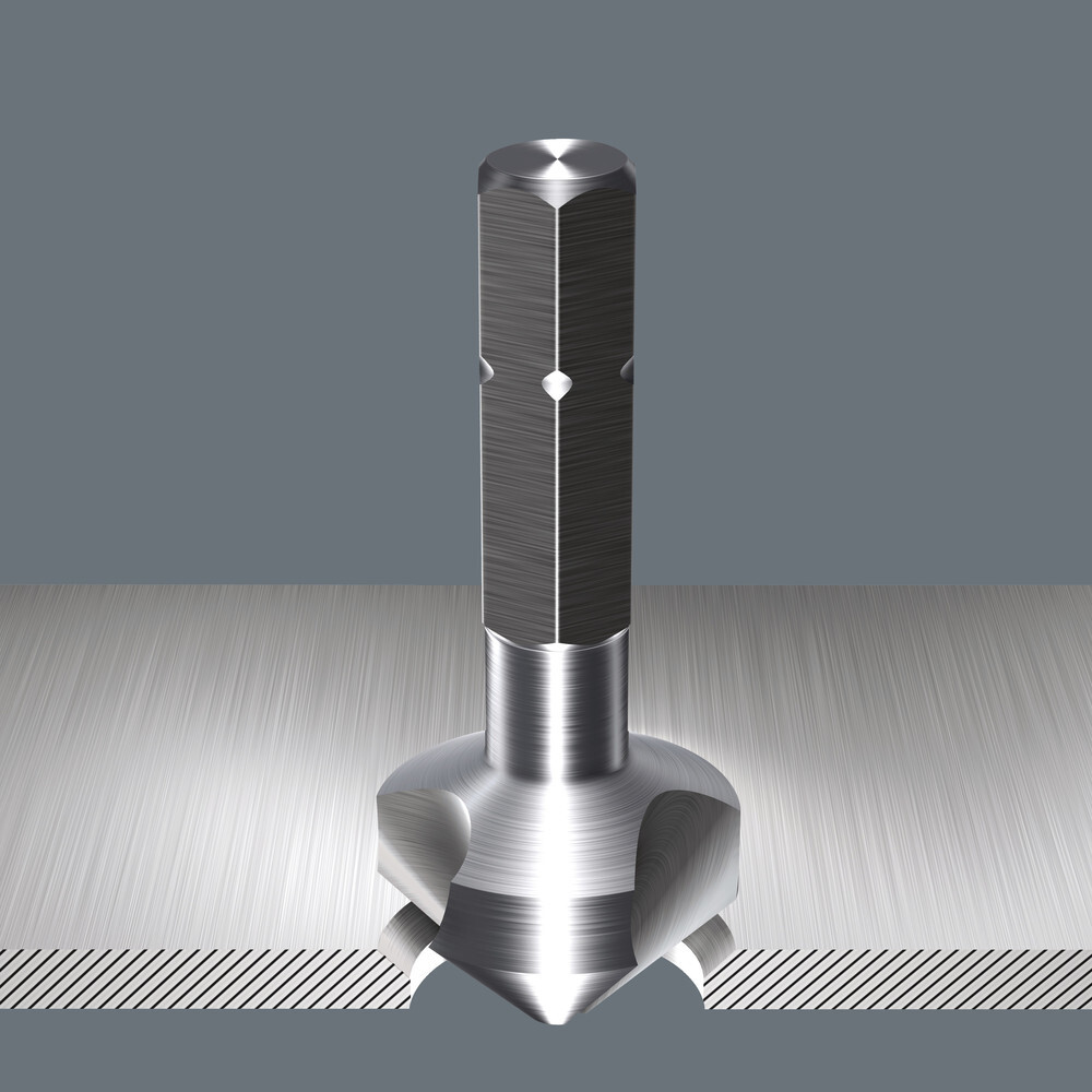Embouts coniques à chanfreiner, 3 lèvres 846 3-nutiger Kegelsenker 12,4 mm WERA - 05104633001