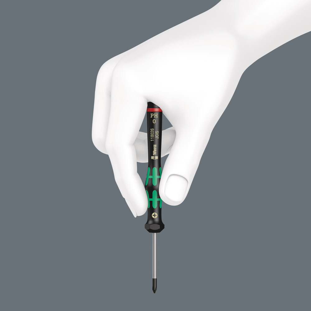 Tournevis électronicien pour vis cruciformes PH 2050 PH 0 x 60 mm WERA - 05118022001