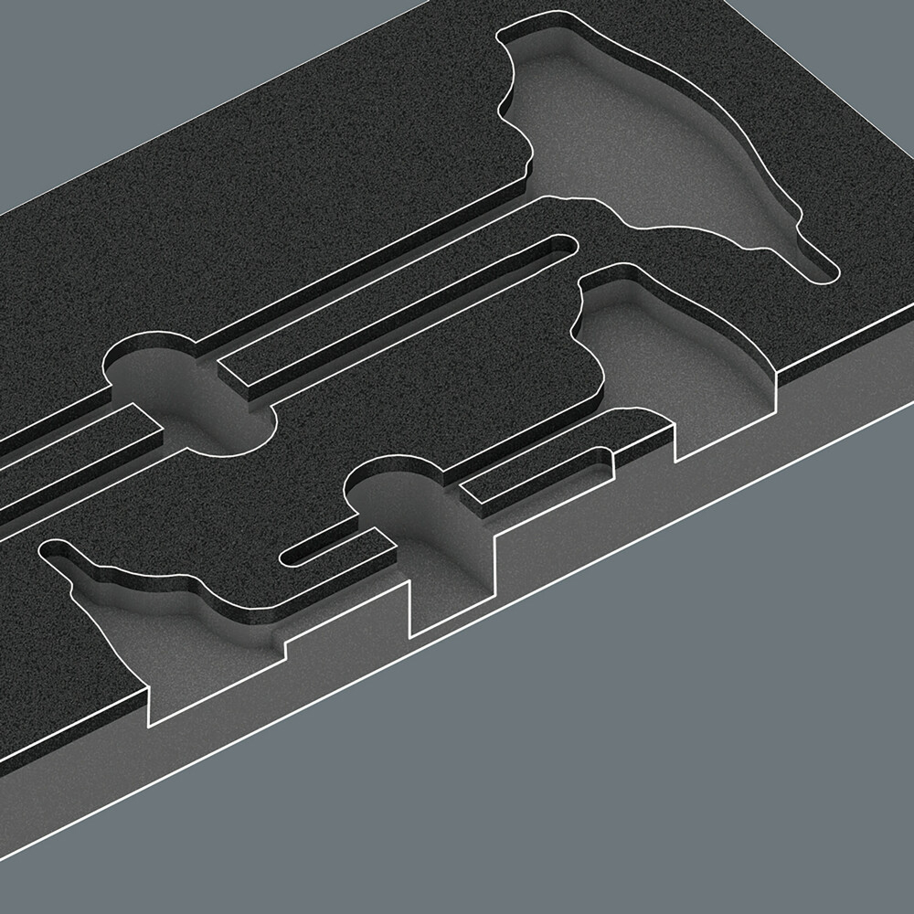 Pièce de rechange, sans outils 9812 Insert en mousse p. jeu de tournevis TX HF 1 Wera - 05137312001