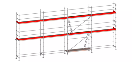 Echafaudage ALTRAD Facadier AERIS 78 m²-Structure longueur 13 m x hauteur de travail 6 m avec planchers- L45P078LIP