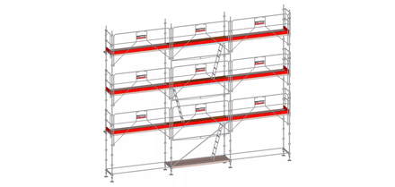 Echafaudage ALTRAD Facadier AERIS 80 m²-Structure longueur 10 m x hauteur de travail 8 m avec garde de corps sécurité au montage- L45P080GS