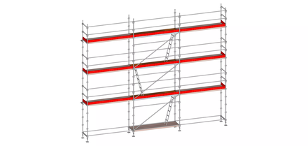 Echafaudage ALTRAD Facadier AERIS 80 m²-Structure longueur 10 m x hauteur de travail 8 m - L45P080LI