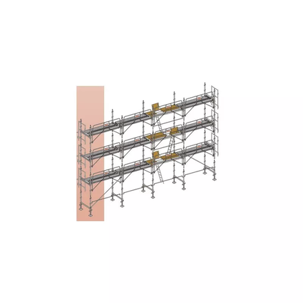 Lot Echafaudage ALTRAD Facadier AERIS 104 m²- Version structure-plancher-lisse - longueur 13 m x hauteur de travail 8 m - L45P104LIP