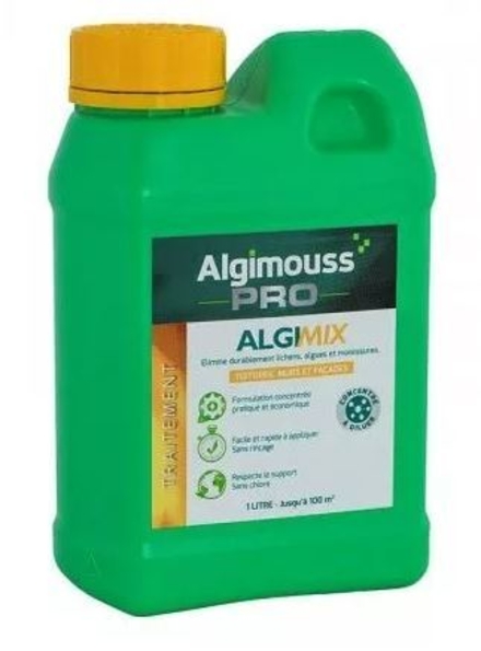 ALGIMIX - 1 LITRE - Traitement toitures, murs, façades - Concentré à diluer ALGIMOUSS - 014001