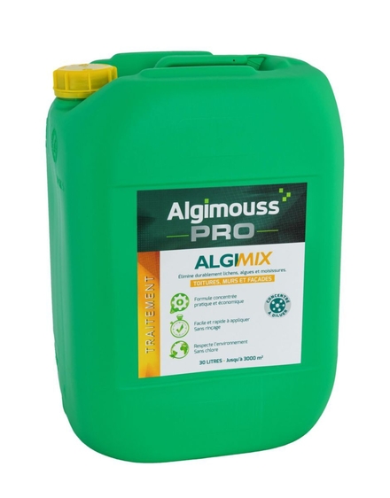 ALGIMIX - 30 LITRES - Traitement toitures, murs, façades  - Concentré à diluer ALGIMOUSS - 014003