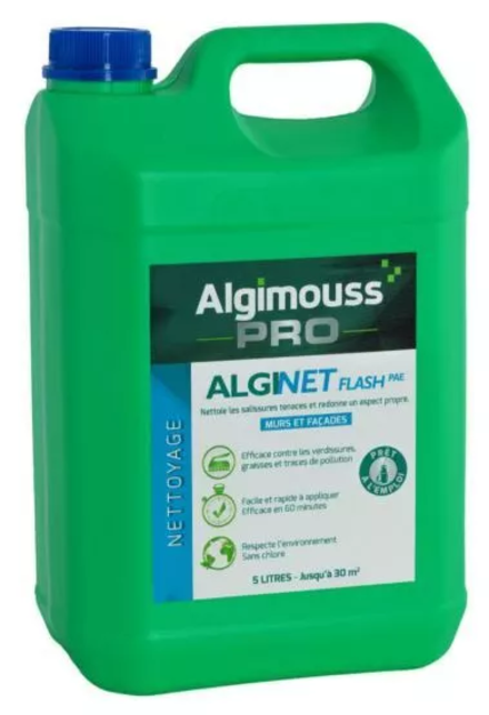 ALGINET FLASH PAE - 5 LITRES - Nettoyant façades prêt à l'emploi ALGIMOUSS - 019001