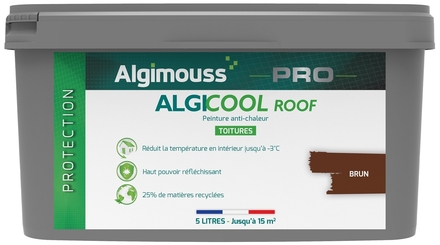 Peinture anti-chaleur réflective toiture 5L Brun Ral 8011 - ALGIMOUSS - 029005