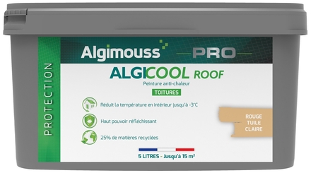 Peinture anti-chaleur réflective toiture 5L Rouge tuile claire Ral 1001 - ALGIMOUSS - 029013