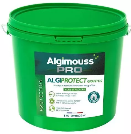 ALGIPROTECT GRAFFITIS 5 KG - Protège et facilite l'élimination des graffitis ALGIMOUSS - 030001