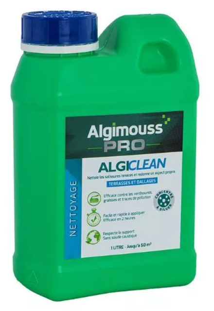 ALGICLEAN - 1 LITRE - Nettoyant et dégraissant dallages et sols ciment - concentré à diluer - 046001