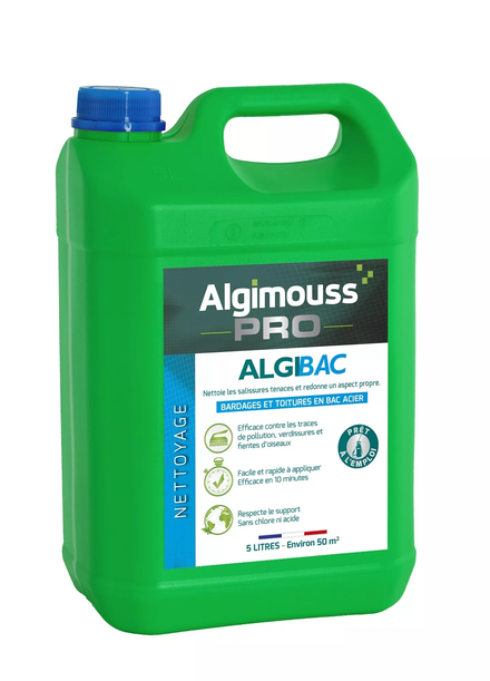 ALGIBAC - 5 LITRES - Nettoyant bardage ALGIMOUSS - 074001