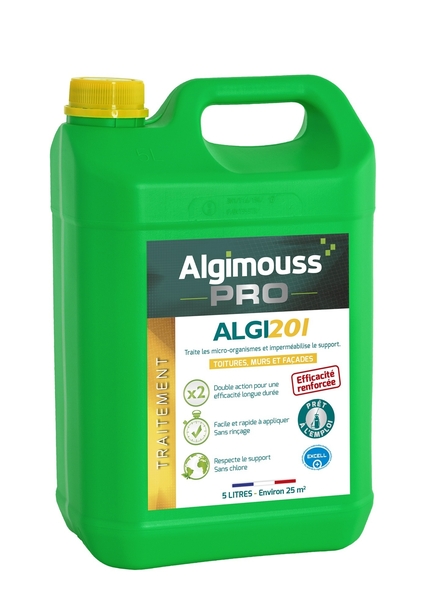 ALGI 201 - 5 LITRES - Traitement et imperméabilisant toitures, murs, façades ALGIMOUSS - 088001