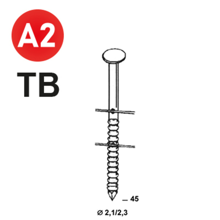 16800 COILS 21/23 X 45 ANNELÉES INOX TB - ASLAFIX - 16C21458