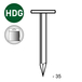 POINTE TÊTE EXTRA LARGE LISSE HDG 2,8X35 - 1 KG - ASLAFIX - 1L280355