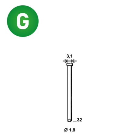 10000 Pointes fines BRADS DA-32 MM GALVA - ASLAFIX - 6DA322