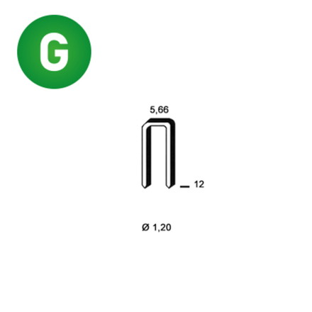 12000 AGRAFES E-12 GALVA RÉSINÉES - ASLAFIX - 6E-121