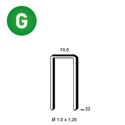 2600 AGRAFES G-22 GALVA - ASLAFIX - 6G-221