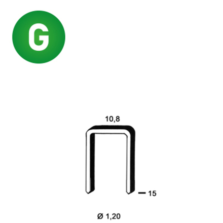 5000 AGRAFES GB-15 GALVA RÉSINÉES - ASLAFIX - 6GB151