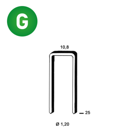 5000 AGRAFES GB-25 GALVA RÉSINÉES - ASLAFIX - 6GB251