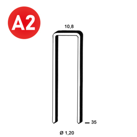 2400 AGRAFES GB-35 INOX - ASLAFIX - 6GB359