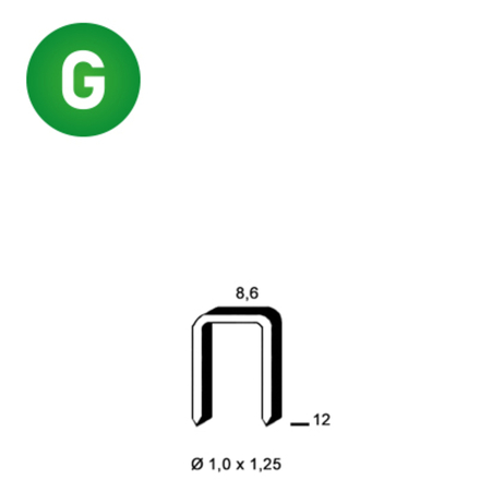 10000 AGRAFES H-12 GALVA - ASLAFIX - 6H-121