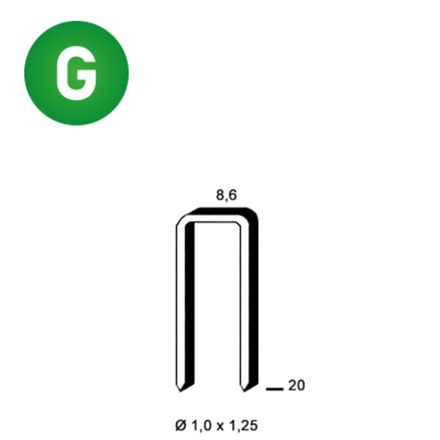 10000 AGRAFES H-20 GALVA - ASLAFIX - 6H-201