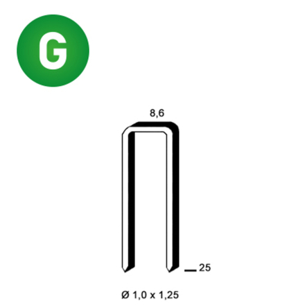 10000 AGRAFES H-25 GALVA - ASLAFIX - 6H-251
