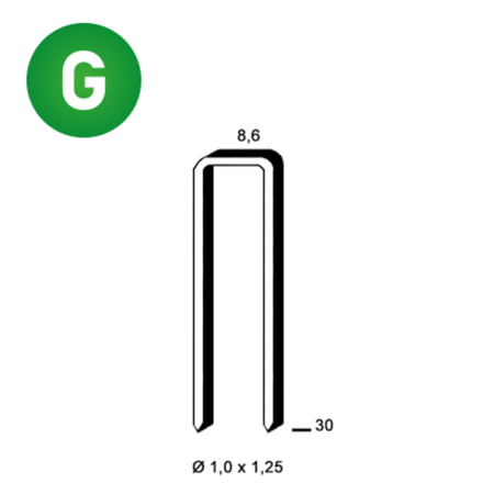 10000 AGRAFES H-30 GALVA - ASLAFIX - 6H-301